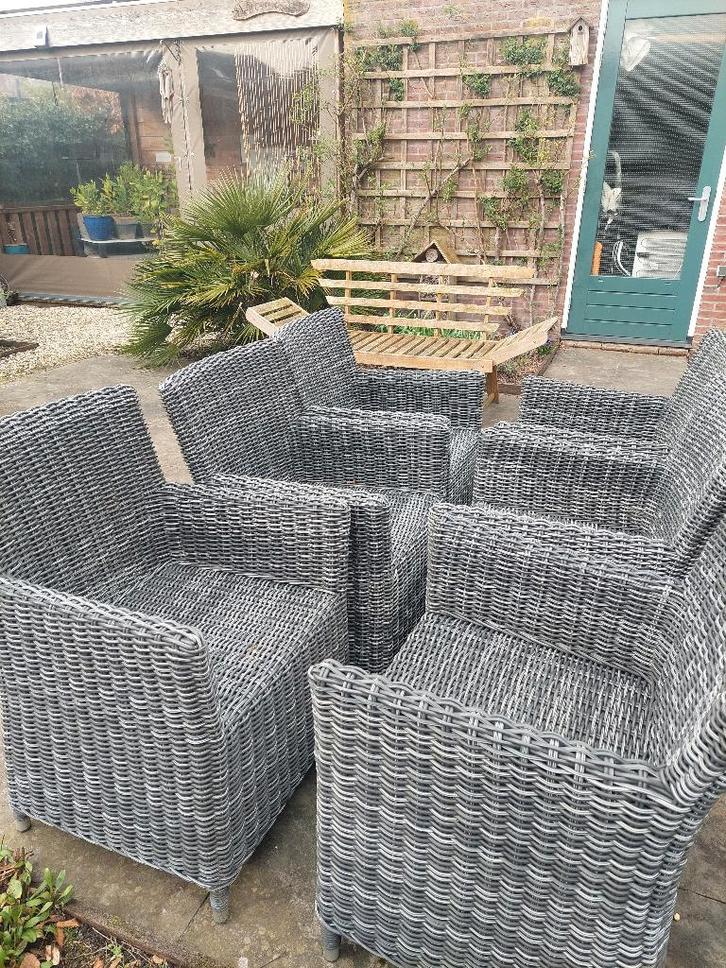 Wicker tuinstoelen Beach 7 (inclusief kussens), Tuin en Terras, Tuinstoelen, Gebruikt, Wicker, Ophalen