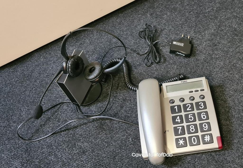Jabra headset met telefoon, Telecommunicatie, Vaste telefoons | Niet Draadloos, Ophalen, Gebruikt