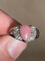 Uniek zilveren vintagering met een rhuliet, Ophalen of Verzenden, Zo goed als nieuw, 17 tot 18, Dame