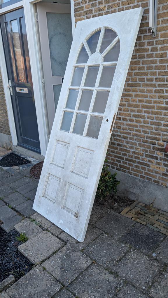 Deur met ruitjes gratis, Ophalen, Gebruikt, 80 tot 100 cm, Buitendeur