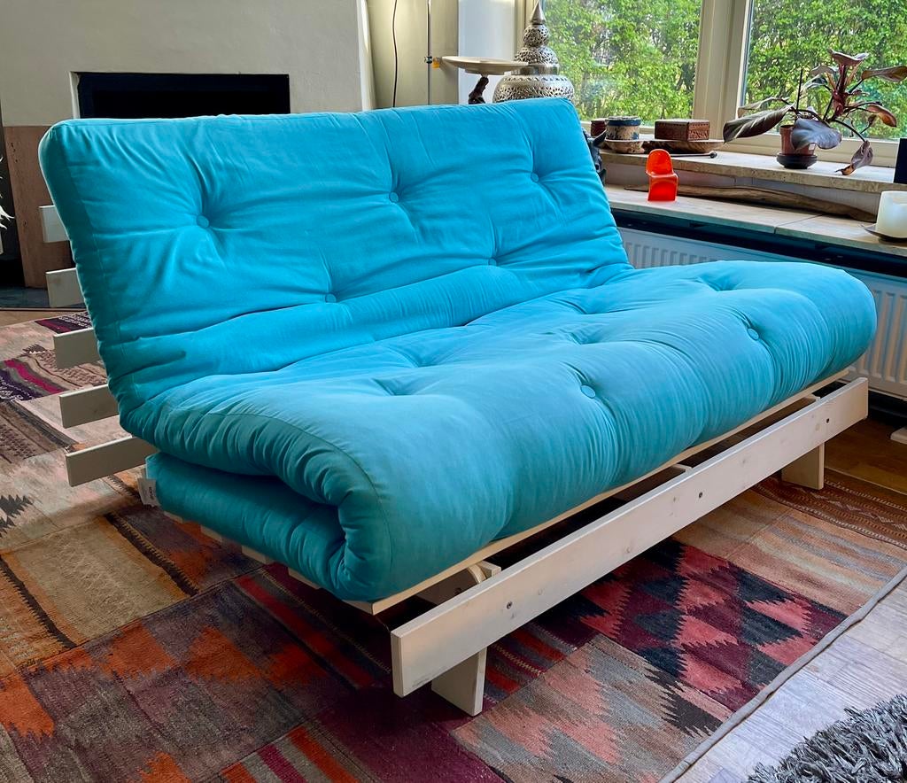 Slaapbank 140 x 200 | Roots | Karup, Ophalen, Blauw, Tweepersoons, 140 cm