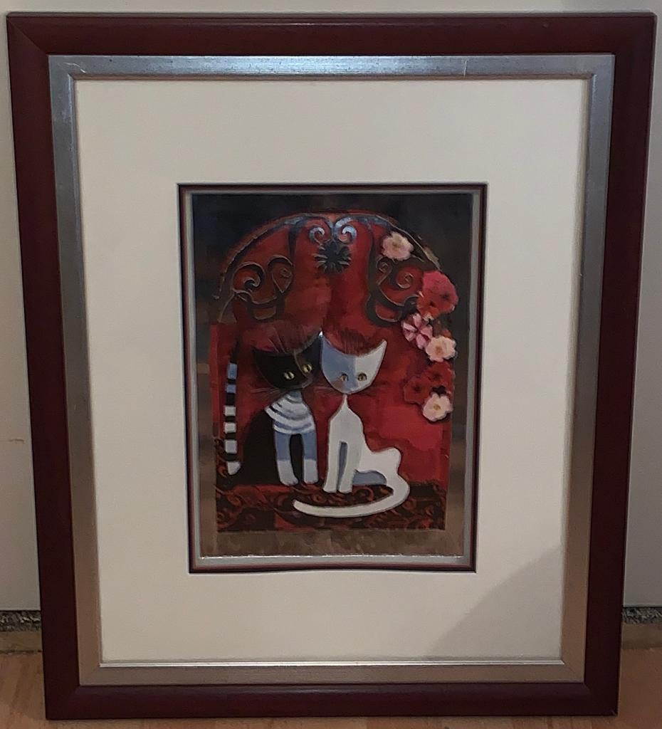 Rosina wachtmeister paper sculpture 40 bij 50 cm katten kat, Ophalen of Verzenden, Zo goed als nieuw, Meerkleurig, Overige typen