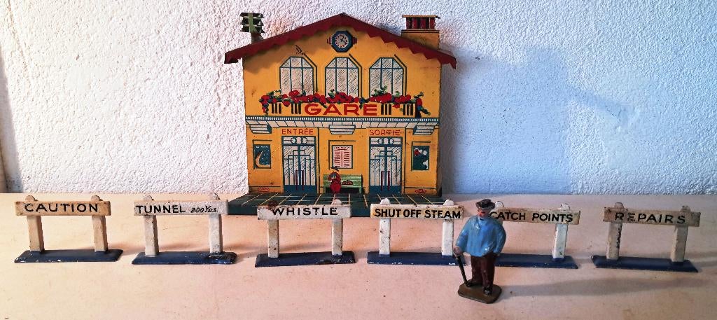 Spoor 0 Hornby zeldzaam waarschuwingsborden spoor1929-41, Ophalen of Verzenden