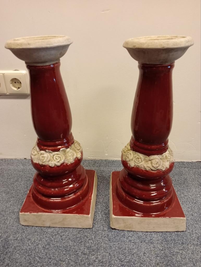 Set van 2 decoratieve pilaren - rood, Ophalen of Verzenden, EU, EU, EU