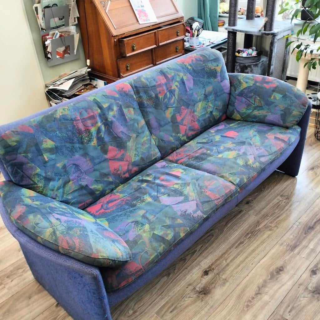 Comfortabele bank, en twee fauteuils, Huis en Inrichting, Modern, Comfortabel, Gebruikt, Tweepersoons, 75 tot 100 cm