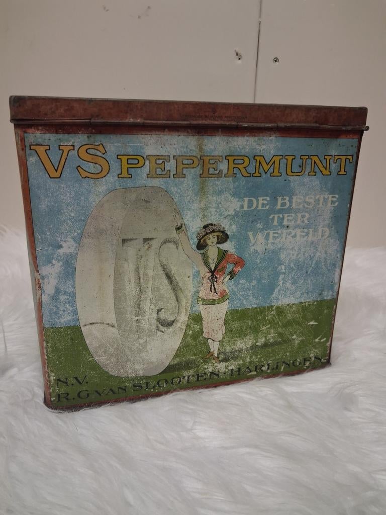 Oud blik van Slooten pepermunt, Verzamelen, Blikken, Ophalen of Verzenden, Gebruikt, Overige