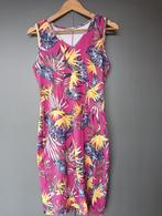 Zomerjurk met paradijsvogel bloemprint mt 36/38, roze/geel, Ophalen of Verzenden, Zo goed als nieuw, Knielengte, Roze