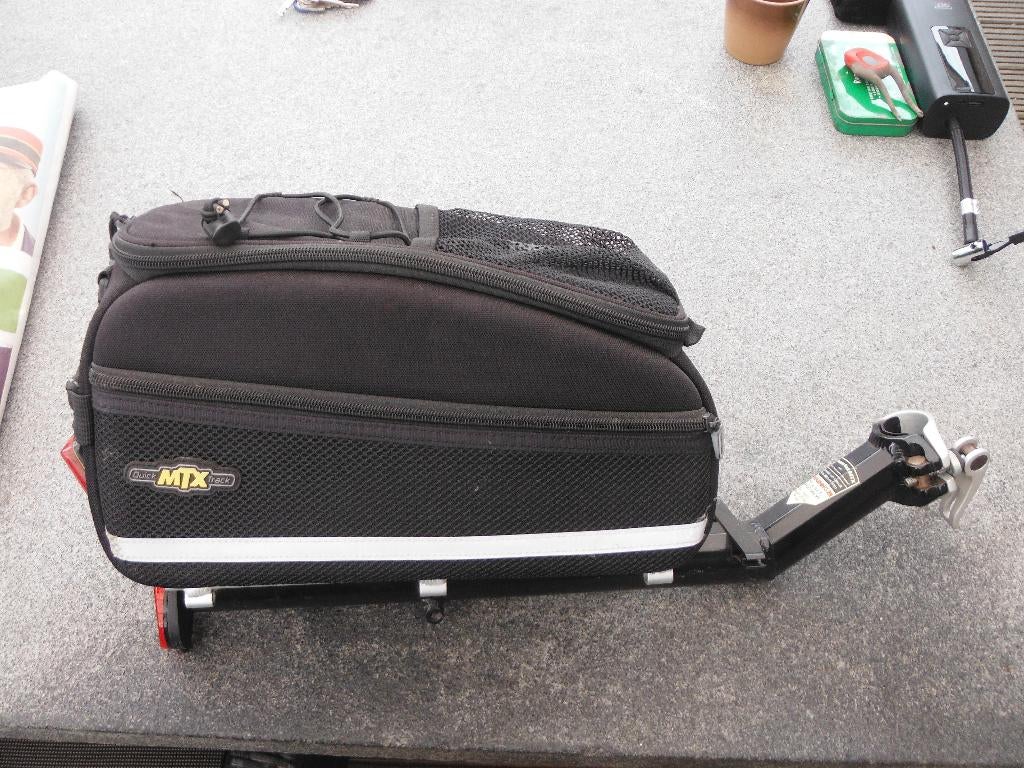 zgan Topeak bagagedrager MET trunkbag Quick MTX Track, Verzenden, Zo goed als nieuw, Quick MTX Track en Topeak