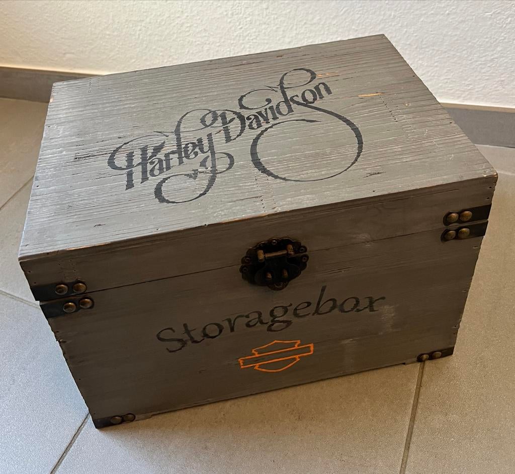 Harley Davidson Houten Opbergkist, Verzamelen, Ophalen of Verzenden, Motoren