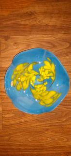 Joska Kristal Glazen Schaal Blauw Geel, Ophalen of Verzenden