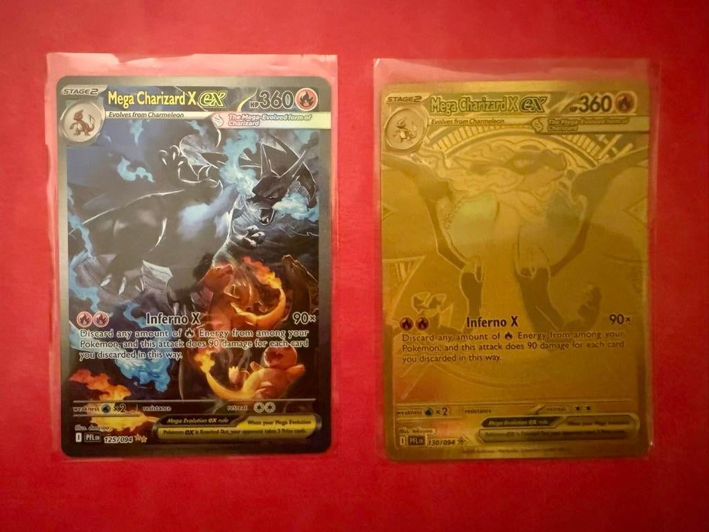 Pokémon kaarten: Mega Charizard X (set of los), Ophalen, Zo goed als nieuw, Meerdere kaarten, Foil