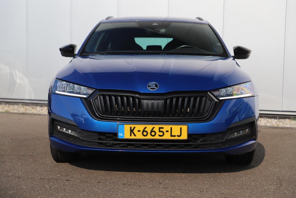 Skoda Octavia Combi 1.0 e-TSI Sport Business 110PK Automaat, Stof, Gebruikt, Met garantie (alle), Blauw