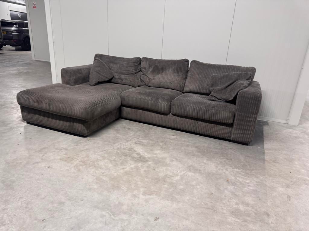 Prachtige Hoekbank Ribstof GRATIS BEZORGING, Huis en Inrichting, Banken | Bankstellen, Ophalen, Zo goed als nieuw, 150 cm of meer