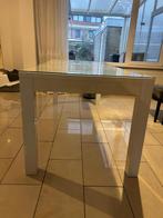 Moderne eettafel met stoelen, Huis en Inrichting, Tafels | Eettafels, Ophalen, Gebruikt, 50 tot 100 cm, Glas