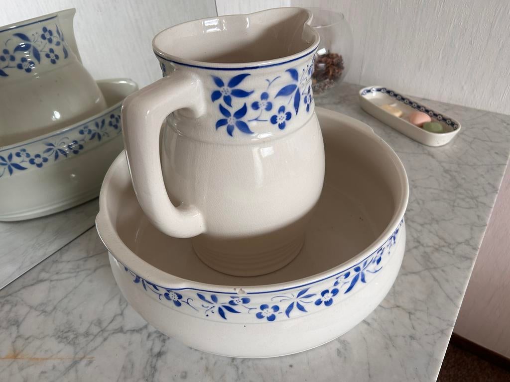 Lampetstel met bloemmotief, Antiek en Kunst, Ophalen