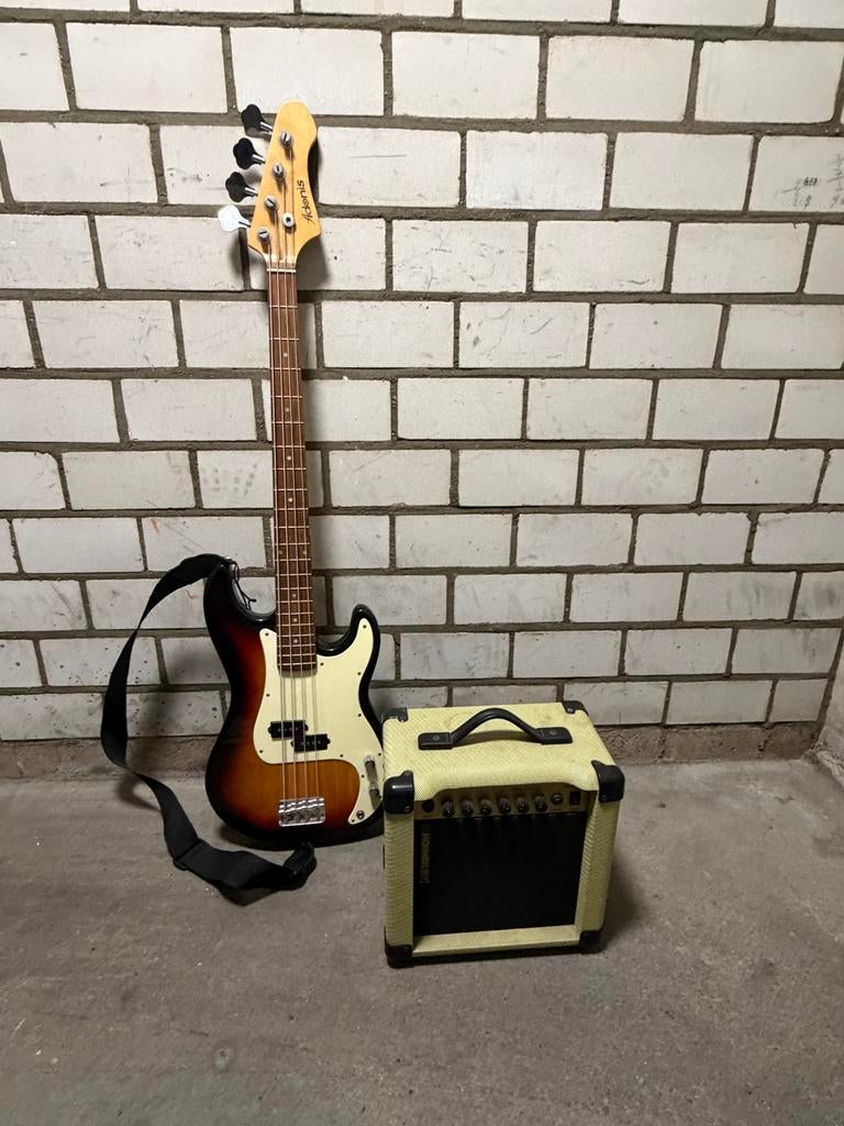 Basgitaar met versterker leuke beginnersset!, Muziek en Instrumenten, Ophalen, Gebruikt, Elektrisch