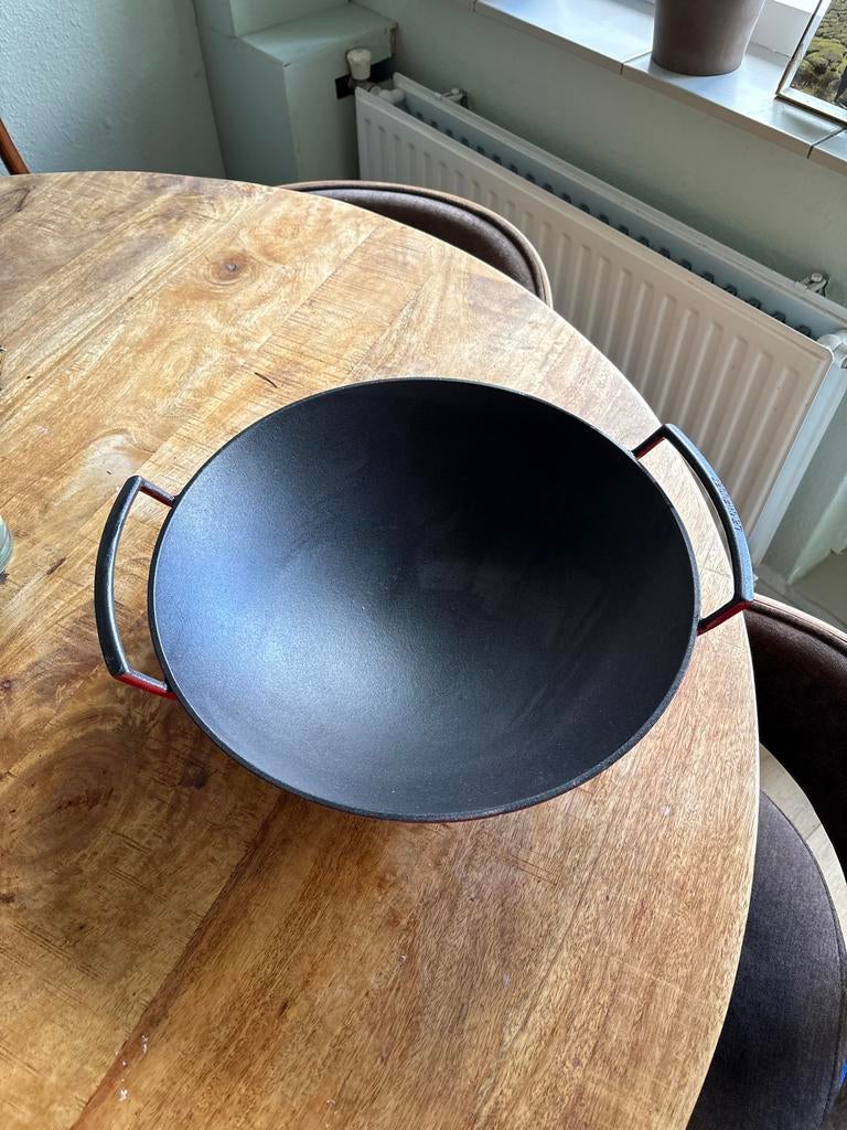 Le Creuset Wokpan - Zo goed als nieuw, Ophalen, Zo goed als nieuw, Wok, Gietijzer