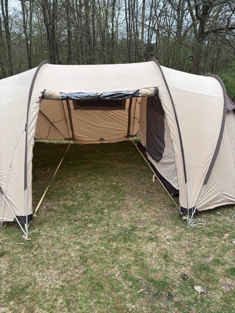 Ruime Katoenen Familietent - 4-5 Persoons, Caravans en Kamperen, Tenten, Ophalen, Gebruikt, Tot en met 6