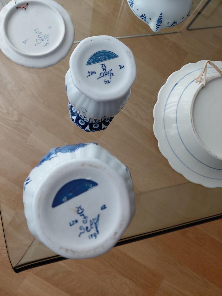 Borden- vaas-in zeer goede staat- Delft blauw borden- vaas, Ophalen of Verzenden
