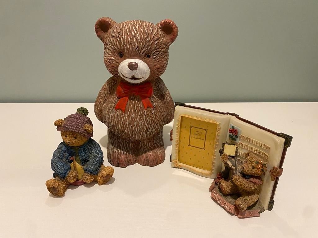 Drie beelden van beren, Ophalen of Verzenden, Zo goed als nieuw, Beeldje, Overige merken