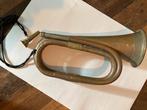 Vintage messing bugel / jachthoorn 30 cm, Ophalen of Verzenden, Gebruikt, Overige typen