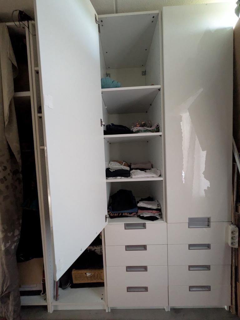 IKEA PAX kledingkast met 4 laden en 3 planken, Ophalen, Gebruikt, 100 tot 150 cm, 200 cm of meer