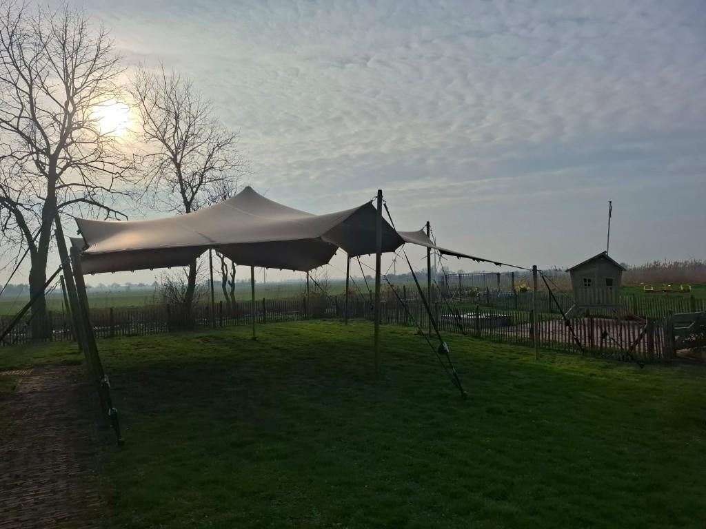 Stretchtent 7,5x10 te koop, Tuin en Terras, Partytenten, Overige typen, 6 meter of meer, Zo goed als nieuw, 2 meter of meer