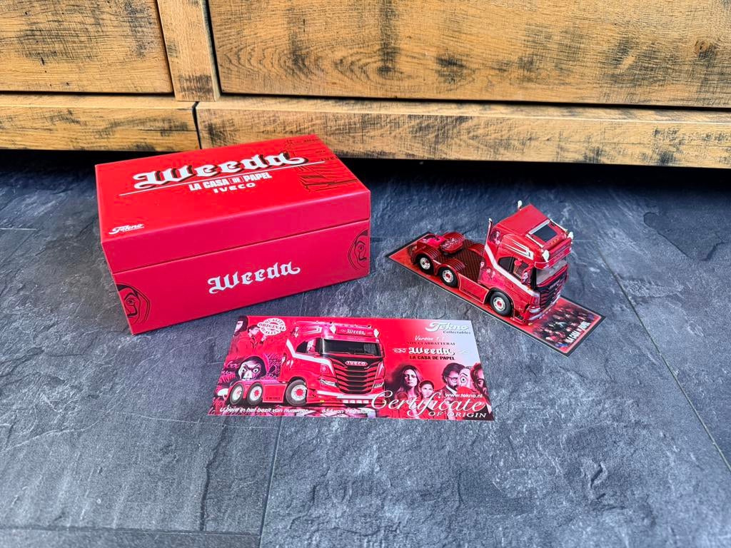 Tekno Weeda Iveco La Casa De Papel, Hobby en Vrije tijd, Modelauto's | 1:50, Ophalen of Verzenden, Nieuw, Bus of Vrachtwagen, Tekno