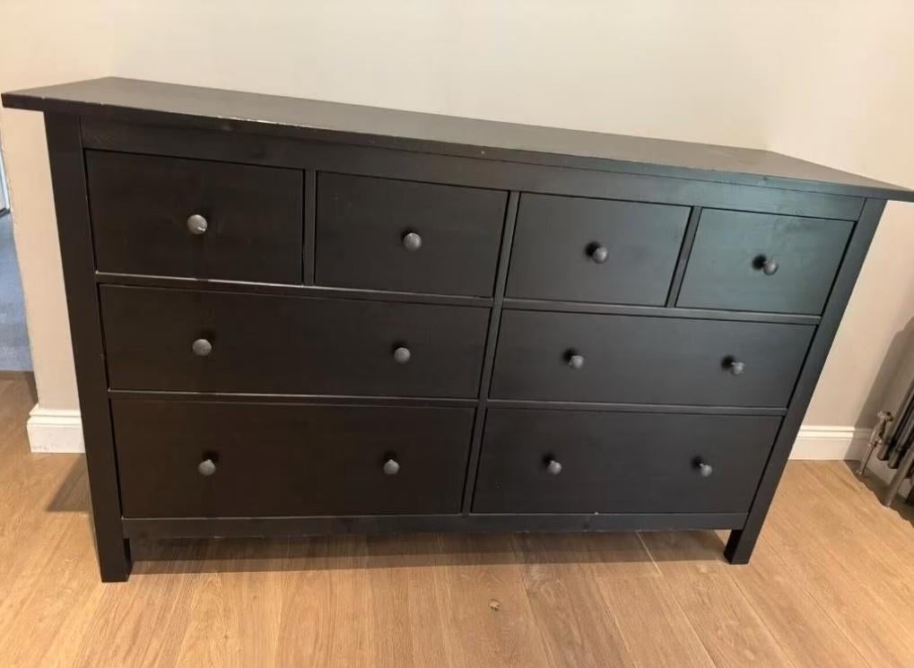 8 ladekast van Ikea type Hemnes zwart bruin, Huis en Inrichting, Kasten | Ladekasten, Ophalen, Gebruikt, 50 tot 100 cm, 3 of 4 laden