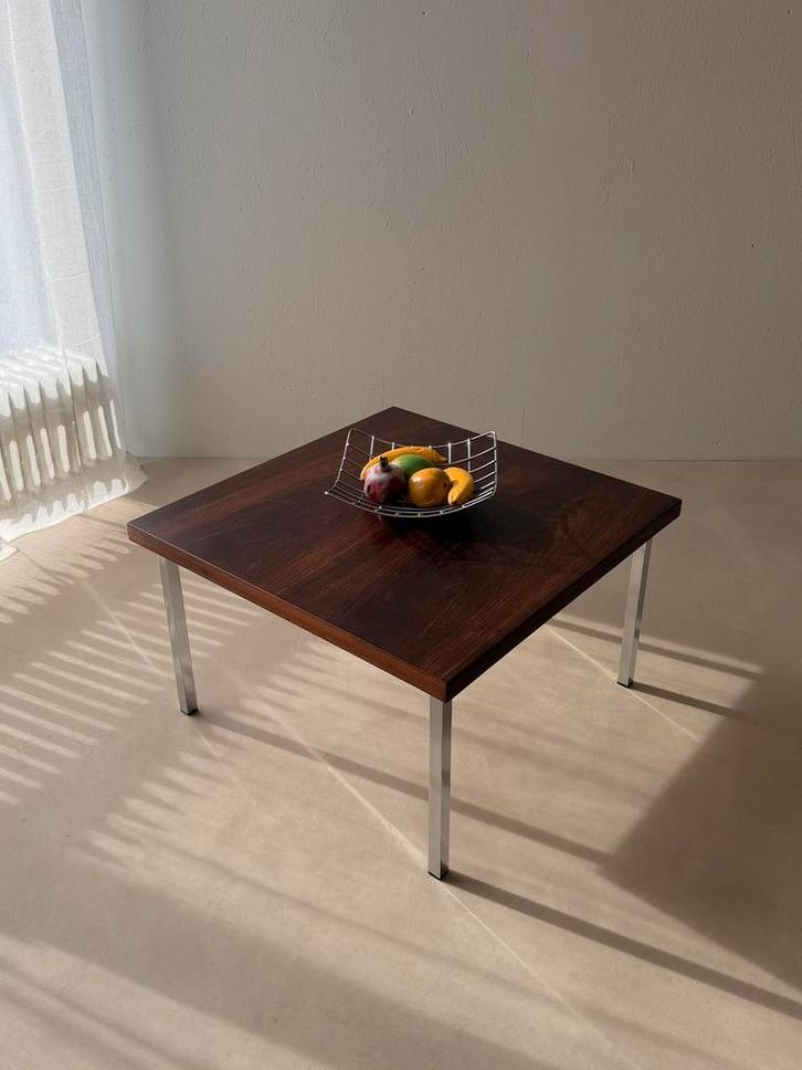 Vintage palissander salontafel jaren 60 chroom design, Antiek en Kunst, Antiek | Meubels | Tafels, Ophalen of Verzenden