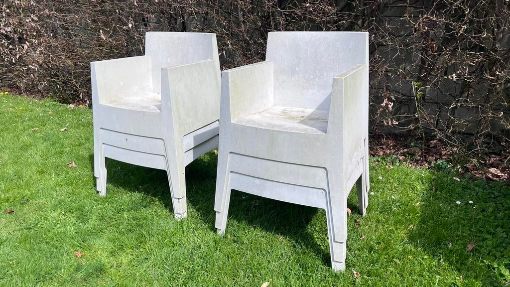 Driade Toy Armstoel Philippe Starck 6 stuks, Tuin en Terras, Tuinstoelen, Gebruikt, Kunststof, Stapelbaar, Ophalen