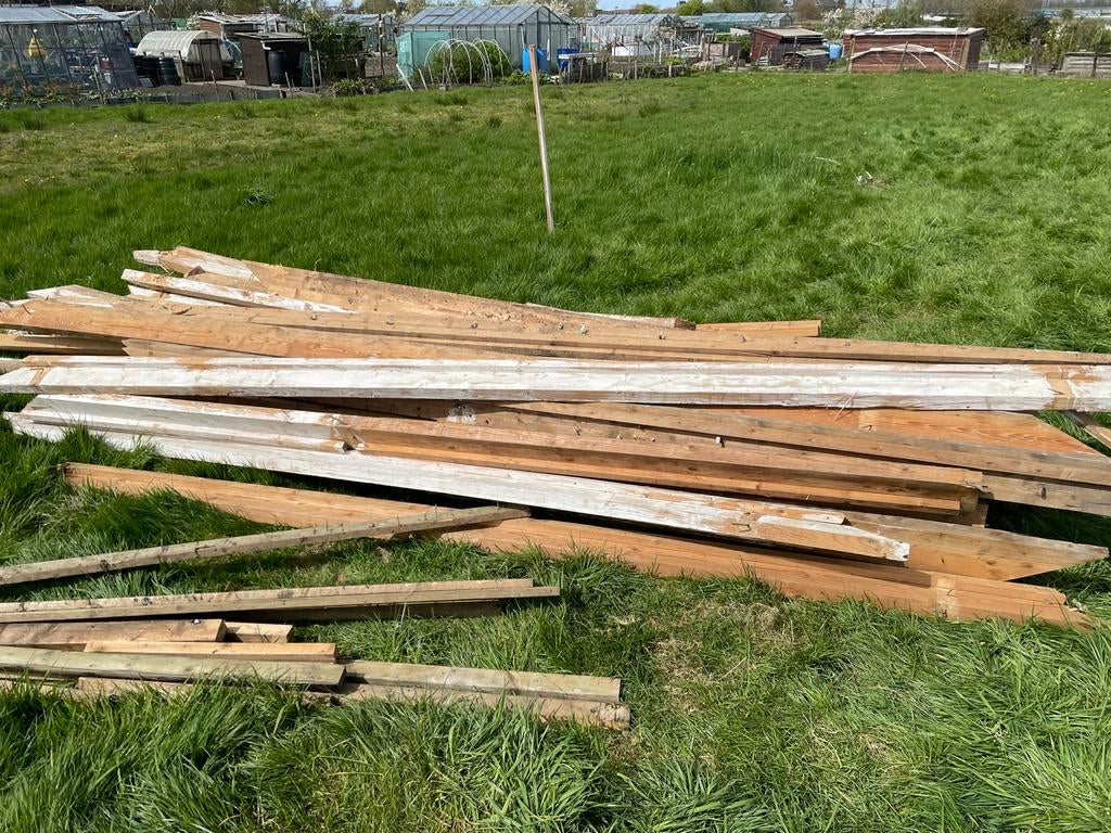 Gratis lange balken hout, Ophalen, Gebruikt, Balk, Overige houtsoorten