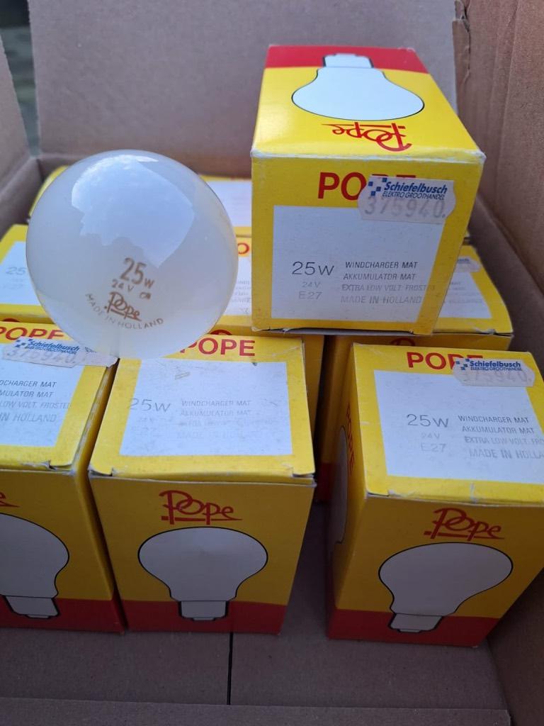 Vintage Pope windcharger gloeilampen 10stuks, Minder dan 30 watt, Gloeilamp, Nieuw, Windcharger - low voltage