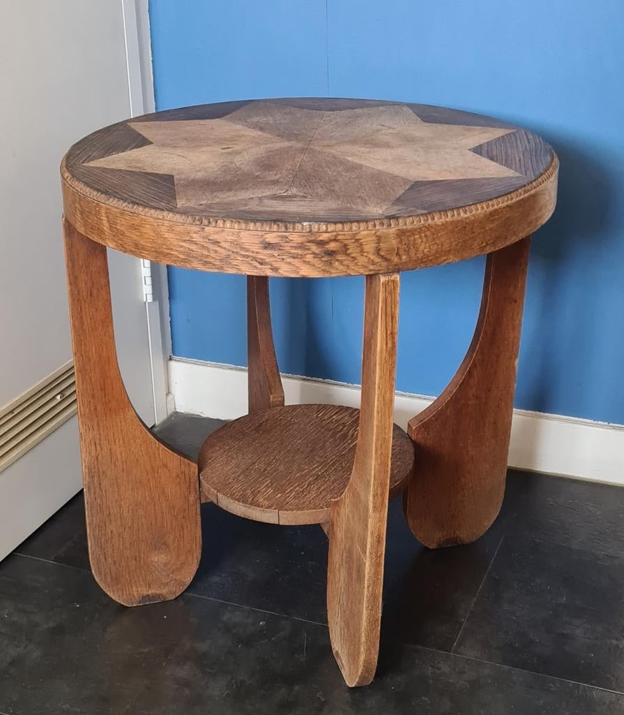 Amsterdamse School stijl bijzettafel met stervormig blad, Ophalen
