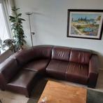 Lederen hoekbank met rondzit, Ophalen, Gebruikt, Leer