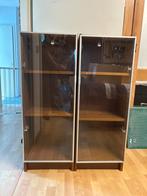 ikea Billy zgan donkerbruin vitrinedeuren. 40b x 30d x 106h, Ophalen, Zo goed als nieuw