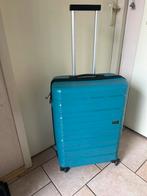 Mooie royale blauwe ANWB HUMAN NATURE koffer,  4 wieltjes, Hard kunststof, 45 tot 55 cm, Slot, Zo goed als nieuw