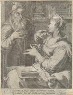 Onverm. NL maker 16e eeuw gravure "De Kunst der Rhetorica", Antiek en Kunst, Kunst | Etsen en Gravures, Ophalen