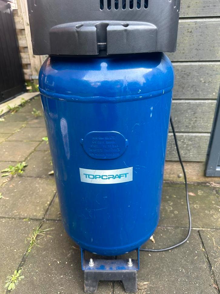 Topcraft Compressor 50L - 10 Bar, Doe-het-zelf en Verbouw, Compressors, Gebruikt, 6 tot 10 bar, 25 tot 100 liter, Minder dan 200 liter/min