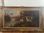 Groot schilderij in oude goudkleurige lijst, Antiek en Kunst, Kunst | Schilderijen | Klassiek, Ophalen