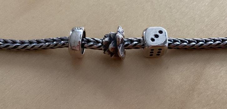 Trollbeads Stopper, Lotus & Dobbelsteen, Sieraden, Tassen en Uiterlijk, Bedels, Nieuw, Trollbeads, Zilver, Ophalen of Verzenden