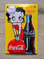 Coca Cola Betty Boop emaille bord, GEEN TIN!, Ophalen of Verzenden, Zo goed als nieuw, Reclamebord