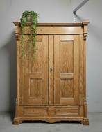 Antieke brocante XL grenen meidenkast vintage hang/leg kast, Ophalen of Verzenden