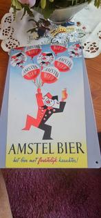 Metalen reclamebord Amstel Bier, Verzenden, Zo goed als nieuw, Reclamebord, Plaat of Schild, Amstel