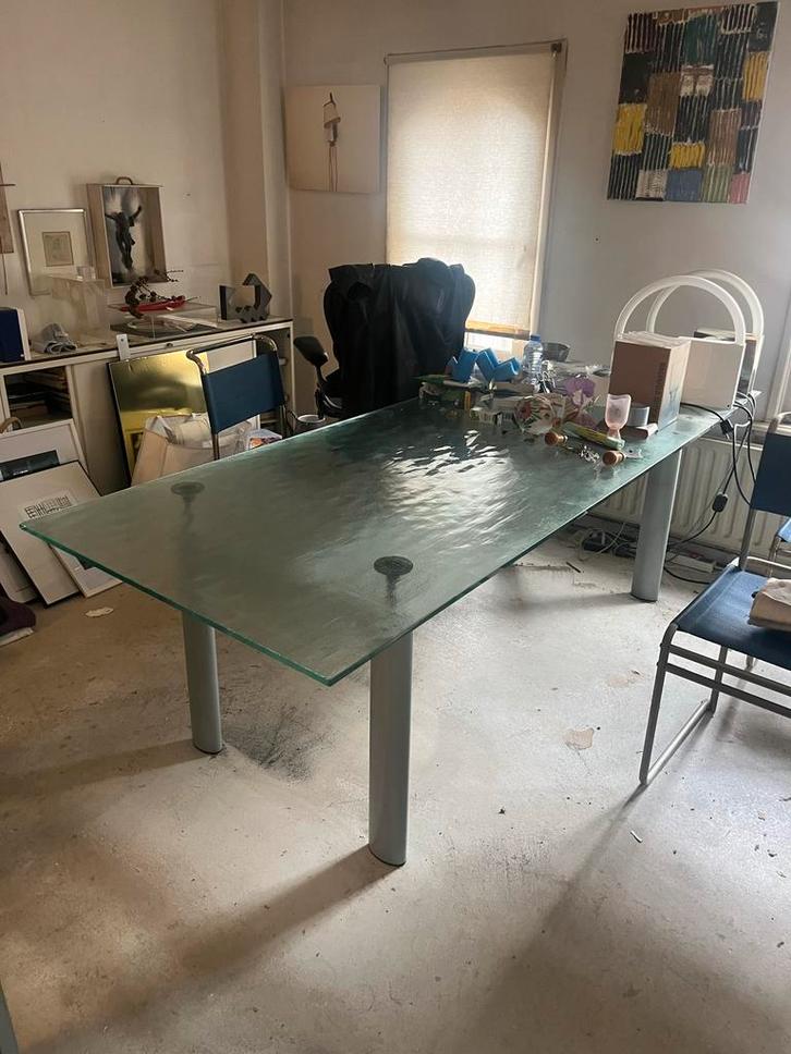 Cassina Le Corbusier LC10-P Glazen Tafel, Antiek en Kunst, Antiek | Meubels | Tafels, Ophalen