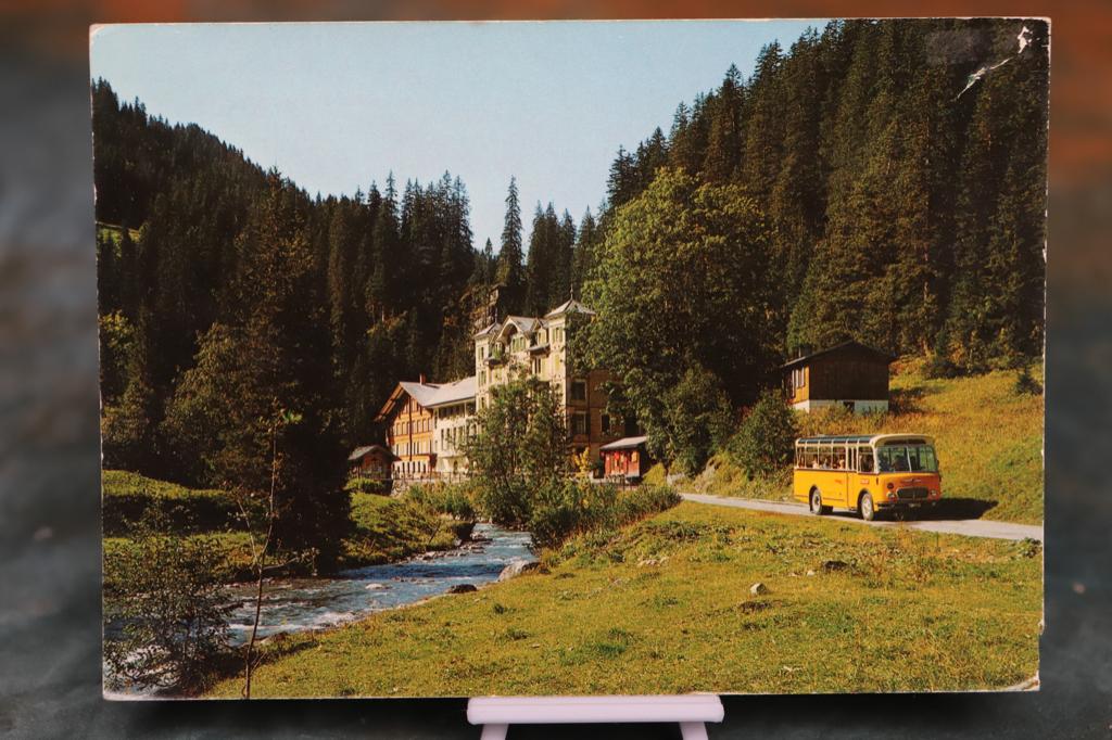 9 ansichtkaarten Saurer postbussen in de alpen., Ophalen of Verzenden, 1940 tot 1960, Gelopen, Buiten Europa