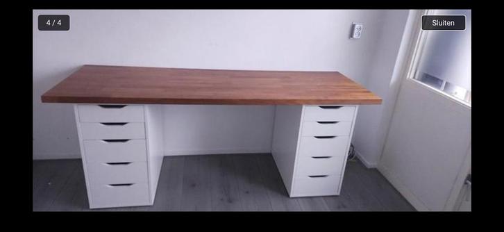 Ikea Karlby werkblad keuken walnoot 186cmx3.8 Ikea alex, Huis en Inrichting, Bureaus, Zo goed als nieuw, Ophalen