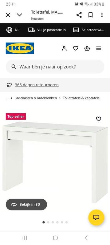 Ikea malm kaptafel wit - afbeelding 1