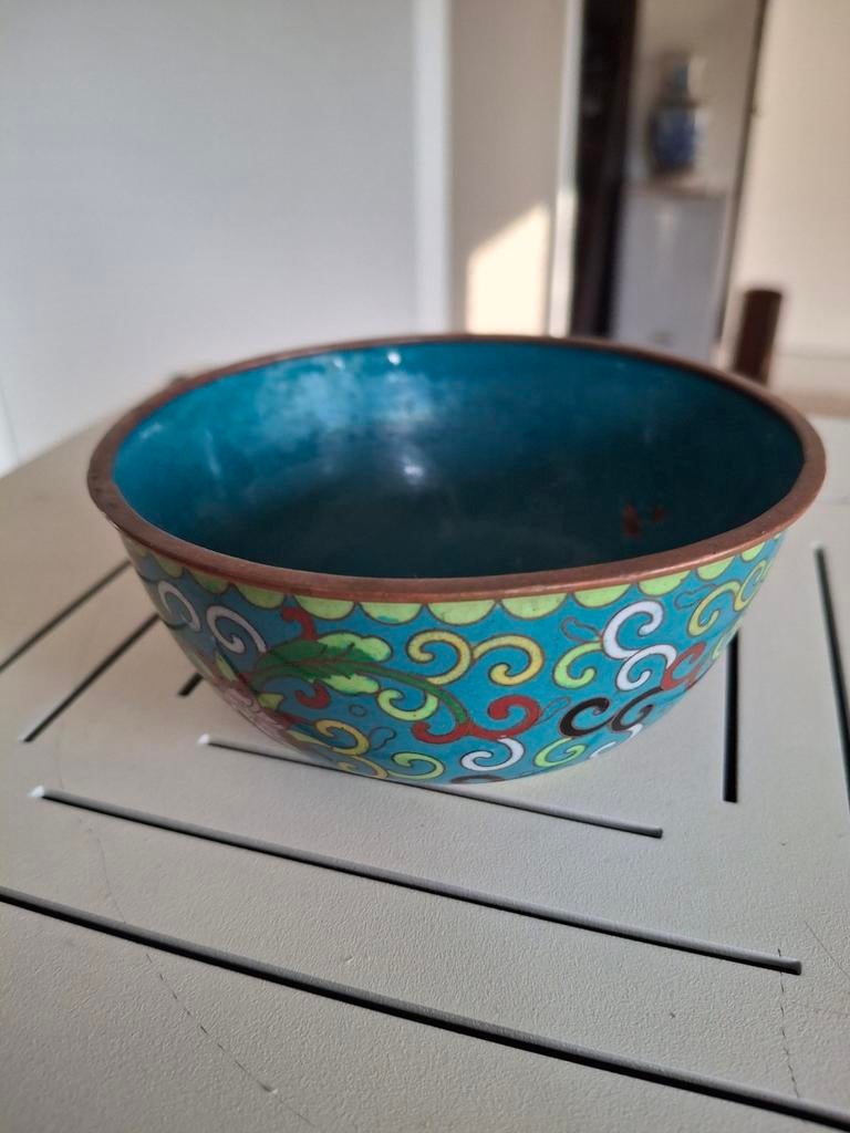 Oude Chinese Cloisonné Kom - 11.5 cm, Ophalen of Verzenden