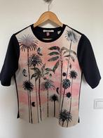 Maison Scotch blauw roze t-shirt met palmbomen small 36, Blauw, Ophalen of Verzenden, Zo goed als nieuw, Maat 36 (S)